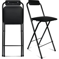 Folding Bar Stool With Back, 1pcs Tall Foldable Stool Chair Portable Adult Collapsible Stools Counte