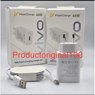 Vivo Pro V25 44W Travel Charger Supports FastCharger Micro USB Type C - White 44W