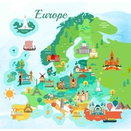 TS-World Map 0001 (Europe) -- Decoupage napkins/art paper