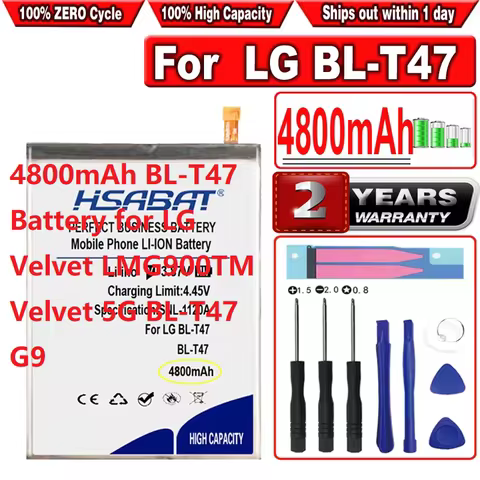 HSABAT 4800mAh BL-T47 Battery for LG Velvet LMG900TM Velvet 5G BL-T47 G9