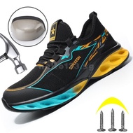 Work Safety Shoes Lightweight Men Anti-smash Anti-puncture Steel Toe Safety Shoes Boots Sports Prote