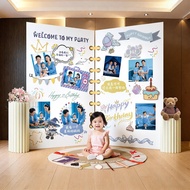 Birthday Photo Wall Decoration Decoration KT Board Male Female Baby Birthday Ceremony Hundred Days B