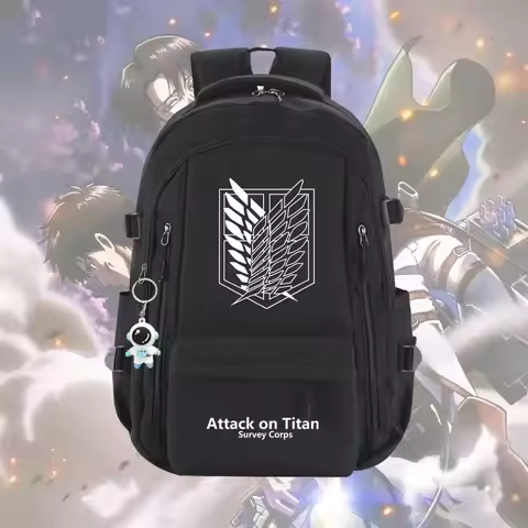 Attack on Titan Backpack Eren Yeager Levi·Ackerman Canvas bag Cosplay Student Backpack Casual Bag kn