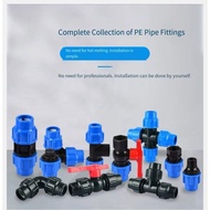 20mm/25mm/32mm PE compression fittings, PE pipe quick adapter, resistant to sun exposure and aging