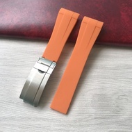 21MM Orange Rubber Watch Band Fitting Rolex Explorer 2 42mm Watch Diameter 216570