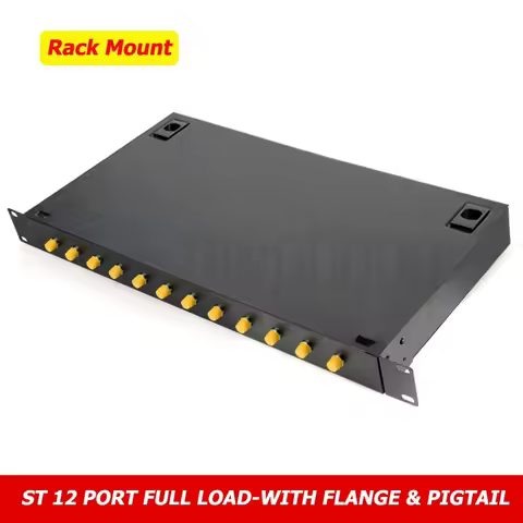 Rack Mounted Fiber Optic Patch Panel, ODF with 14PCs or 24PCs SC FC LC ST Adapter, Simplex Pigtail C