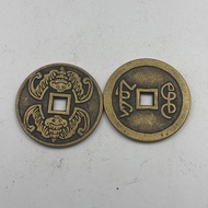 2026新品43mm黄铜古币收藏厌胜钱蝙蝠福在花钱方孔铜币仿古纯铜装饰配件20260904