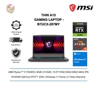 MSI Thin A15 B7UCX-287MY 15.6'' FHD 144Hz Gaming Laptop Cosmos Gray (Ryzen 5 7535HS, 8GB D5, 512GB S