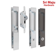 MAJU SGL-J6 Quality Sliding Glass Door Handle Lock Silver Brown Entrance Slide Door Hook Lock Kunci Pintu Kaca Tarik J6