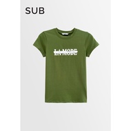 SUB Women Short-Sleeve Graphic Tee - Dark Green - S3W587 / Baju Lengan Pendek Perempuan - Hijau Gela