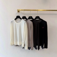 Z9AZ LO// 26 Early Autumn New Style Solid Color Simple Round Neck Knitted Long Sleeve Ladies
