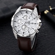 Casio Edifice EFR-556 Chronograph Leather/ Stainless steel Japan Engine Men's Watch