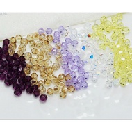 Package of 50 beads, 5 cups of premium Austrian crystal beads, multi-colored cone beads