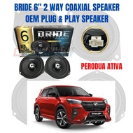 2 Way Coaxial Speaker FRONT & REAR 100% ORIGINAL FOR PERODUA ATIVA OEM Plug and Play BRIDE 6"