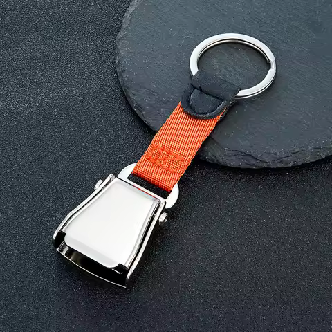 MKENDN Detachable Mini Safety Seatbelt Plane Buckle Keychain Strap Key Chain For Flight Airplane Air