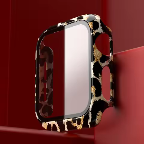 Waterproof Case For Apple Watch Series 6 5 SE 4 3 44MM 41MM 38MM 42MM Leopard Bumper Tempered Screen