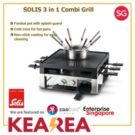 Solis 3 In 1 Combi Grill Table Grilling and Fondue for Up To 8 Person