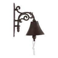 HAPPY TIME-Rustic Large Cast Iron Wall Mounted Outdoor Dinner Bell–Metal Door Bell for Farm House Ex