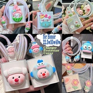 For Honor X8b 35W 40W Funny cute Cartoon Pattern Charger Cover Soft Clear TPU Charger Protector for 
