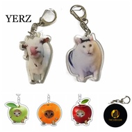 Huh Goat and Cat Keychain, Huh Cat Acrylic Rambling Goat Keychain, Creative Cute Little Cat Pendant