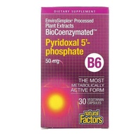 Natural Factors, BioCoenzymated, B6, Pyridoxal 5'-Phosphate, 50 mg, 30 Vegetarian Capsules