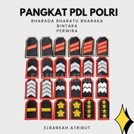 MERAH Police Pdl Rank Sign with Brown Trim Collar and Red Trim for Bripda, Briptu, BRIGPOL, Bripka, 