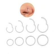 8PCS/1pc 316L Stainless Steel Zirconia Nose Ring, 16G/18G Perforated False Nose Ring/False Nose Nail