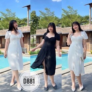 [Real photo] Big size dress, long button wrap dress from 60kg-90kg
