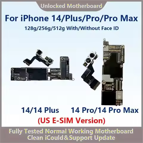 Fully Test Mainboard For IPhone 14/Plus/14 Pro Max With Face ID Clean ICloud Board Support Update SI