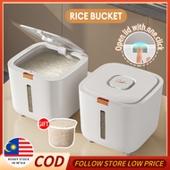 【Ready stock】Airtight Rice Storage Box 5/10 KG Rice Bucket Grain Household Cereal Container Bekas Beras Kedap Udara