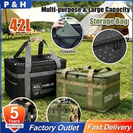 42L Outdoor Storage Box Foldable Large Capacity Waterproof Camping Bag & Food Carrier Basket