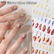 Mang Irregular Block Pattern Mirror Glossy Nail Sticker Magic Horaphic 3D Gold Silver Decals Tips Manicure Decorations SG