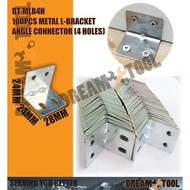 *CLEAR STOCK* DT-MLB4H100pcs Metal L-Bracket Angle Connector (4 holes) *CLEAR STOCK*