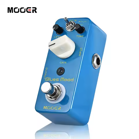 MOOER Blues Mood Overdrive Guitar Pedal - Blues Style, True Bypass, 2 Modes (Bright/Fat), Full Metal