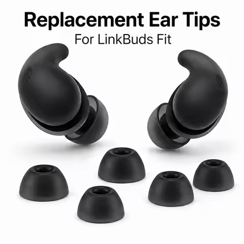 For Sony LinkBuds Fit XDcase 8 Pairs Replacement Silicone Ear Tips Kit, XS/S/M/L Size, Cleaning Brus