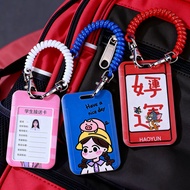 Spring Rope Stretchable Card Holder Buckle Bag Campus Card Work Permit Draw Rope Key Access Control 