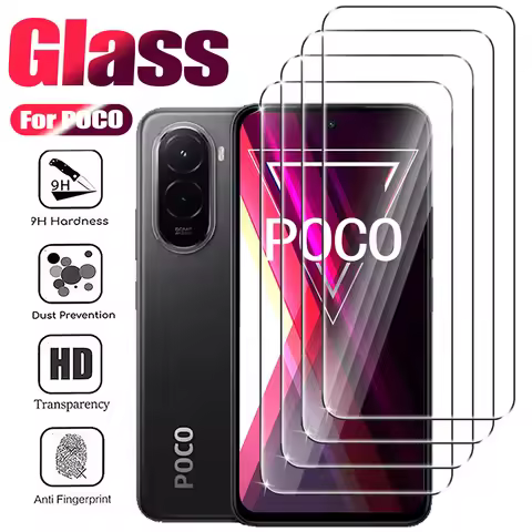 1-4Pcs Tempered Glass For POCO X7 X6 X5 Pro X4 X3 GT Screen Protector on Xiaomi POCO M7 Plus M5 M4 M