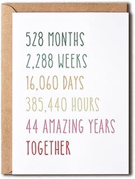 44Th Anniversary Card - Funny 44 Years Wedding Anniversary Card - Funny Wedding Anniversary Card - 4
