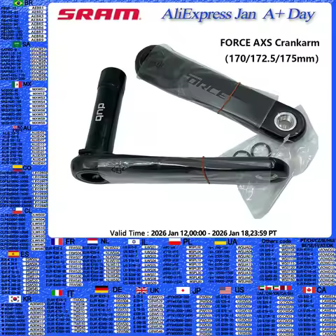 SRAM Force AXS Crankarm Assembly 8-Bolt Direct Mount DUB Gloss Carbon-Aluminium 170/172.5/175mm Road