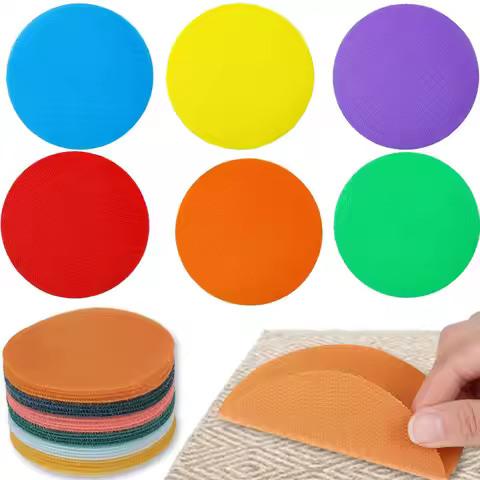 10PCS Home Carpet Markers, Velcro Markers, Floor Dot Multi-Color Circular Stickers, School and Kinde