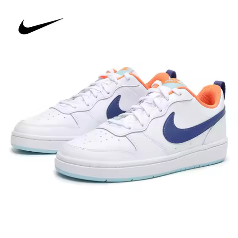 Nike Women's Court Borough Sneakers Air Force 1-Inspired Classic Low-Top Casual Skate Shoes BQ5448-1