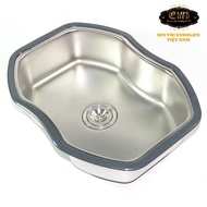 Chậu Inox nhỏ có xả Eurolife EL-C18 (Trắng bạc)