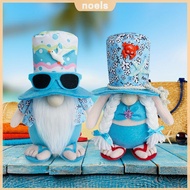 2Pcs Beach Gnomes Plush Summer Gnomes Decorations Cute Beach Gnomes Couple Decor Shelf Sitters for M