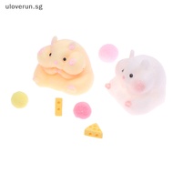 Uloverun Super Soft Cute Q-Bullet Simulated Hamster Fidget Toy Mini Squishy Toys Kawaii Stress Relief Squeeze Toy TPR Deion Toy SG