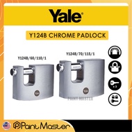 Yale Y124/60/110/1 60MM SATIN CHROME BORON SHACKLE PADLOCK Y124B/70/115/1 70MM SHUTTER PADLOCK LOCK