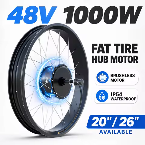48V 1000W Electric Bike Hub Motor Wheel Fat Tire 20" 26" Front Rear Wheel E Bike Conversion Kit 135m