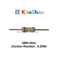 680k Ohm (Carbon Resistor, 0.25W)