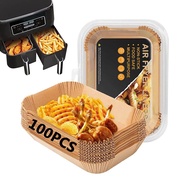 100 ชิ้น/กล่องสี่เหลี่ยมผืนผ้าทิ้ง Airfryer กระดาษอบ Liner Oilproof Non-Stick แผ่นรองอบสำหรับ Ninja Foodi Air Fryer อุปกรณ์เสริม-iodz29 shop