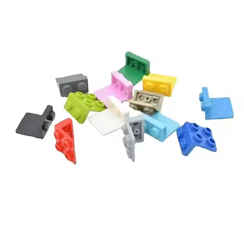 10PCS 44728 Bracket 1x2-2x2 Building Blocks Moc 2+4 Right Angle Parts Compatible with Bricks Childre