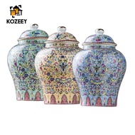 KOZEEY Tea Storage Container, Ceramic Storage Container, Ceramic Storage Pot, Ginger Pot for Spices,